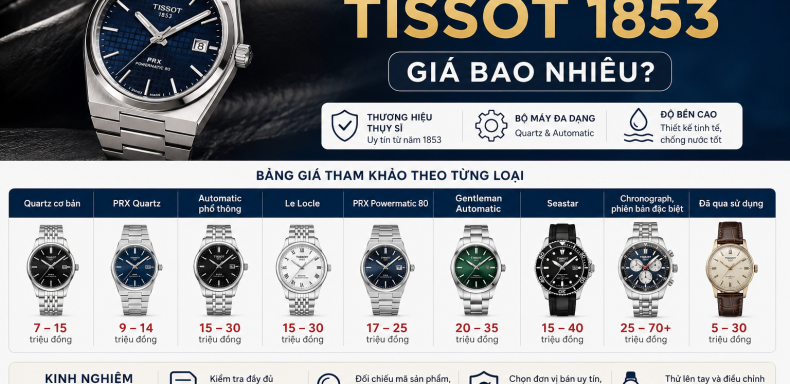 đồng hồ tissot giá bao nhiêu