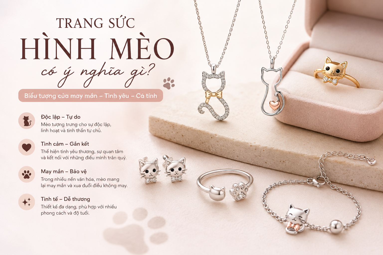 Trang sức hình mèo có ý nghĩa gì?