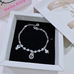 lắc tay bạc nữ nơ xanh