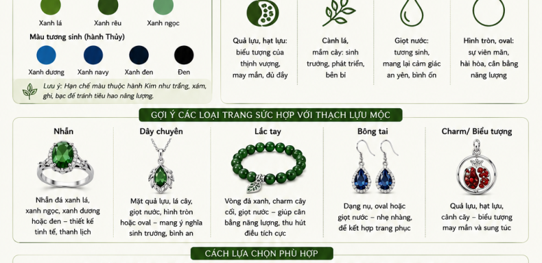 thạch Lựu Mộc hợp đeo trang sức gì