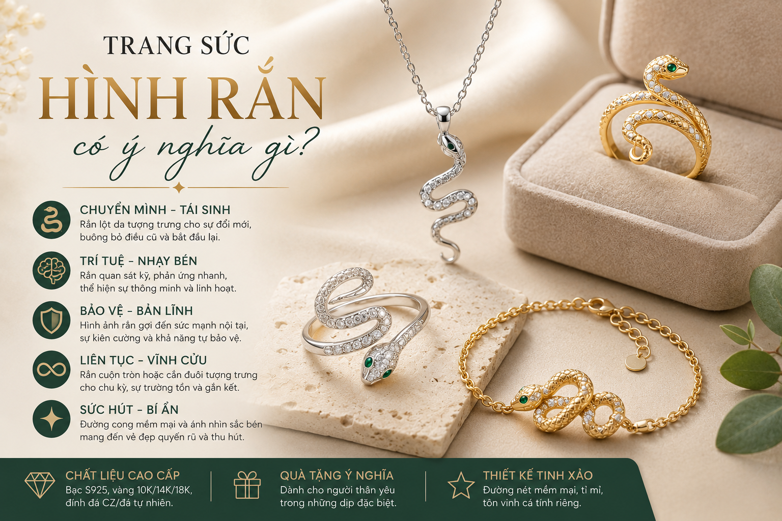 Trang sức hình rắn có ý nghĩa gì?