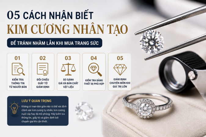 05 cách nhận biết kim cương nhân tạo để tránh nhầm lẫn khi mua trang sức