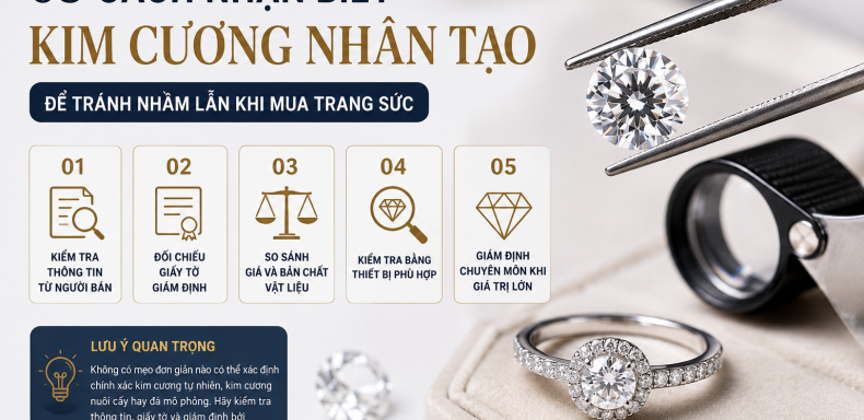 cách nhận biết kim cương nhân tạo để tránh nhầm lẫn khi mua trang sức