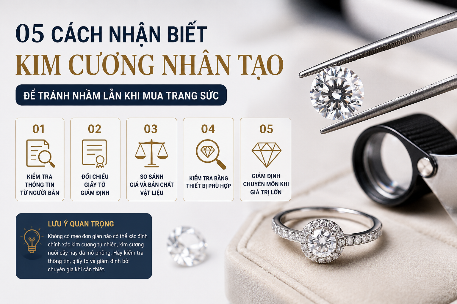 05 cách nhận biết kim cương nhân tạo để tránh nhầm lẫn khi mua trang sức