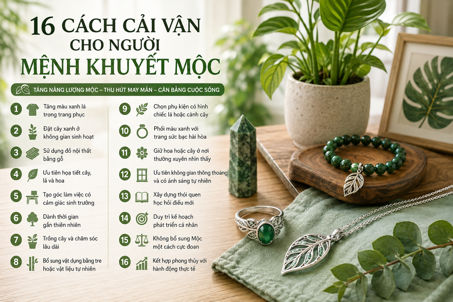 16 Cách Cải Vận Cho Người Mệnh Khuyết Mộc