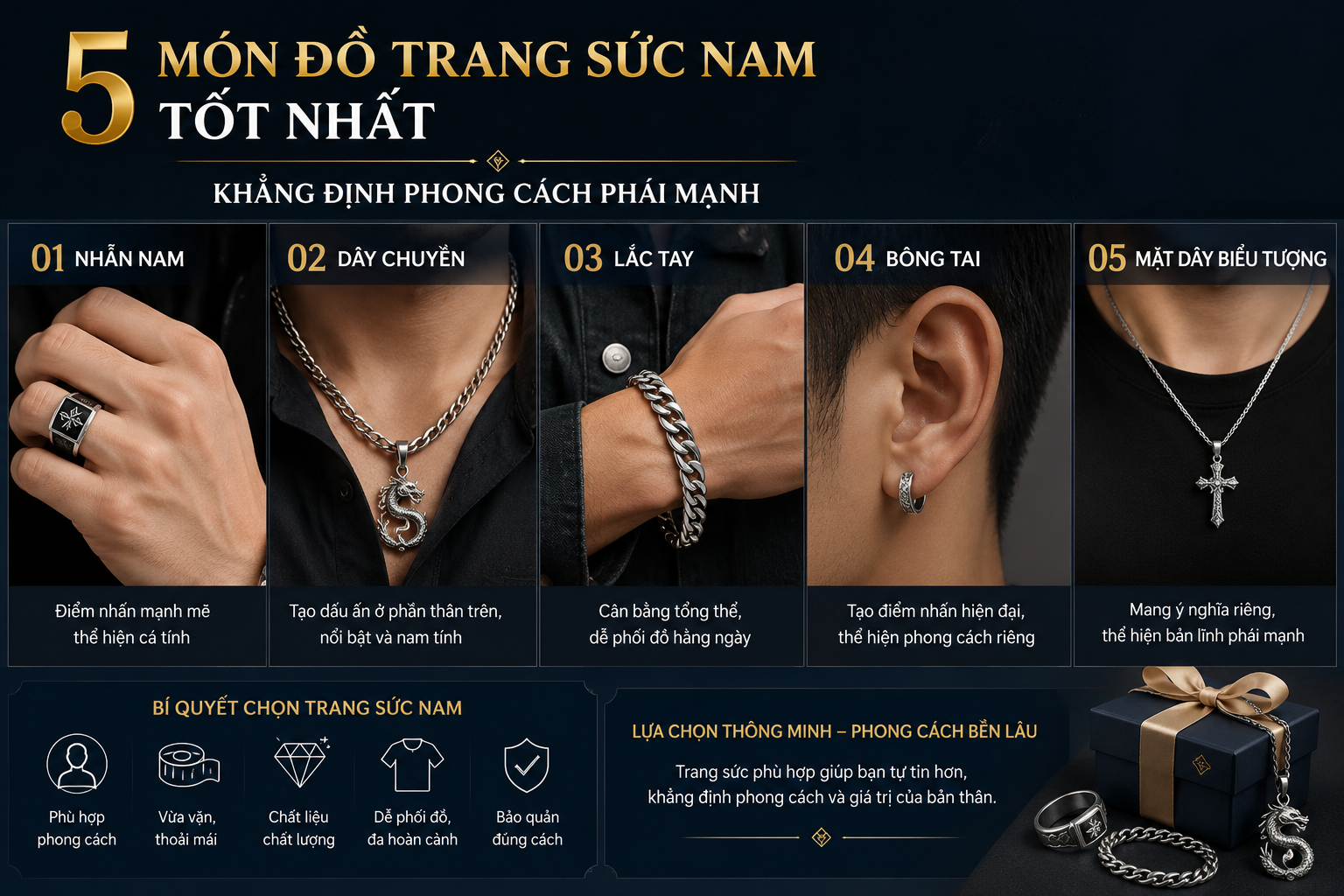 5 Món Đồ Trang Sức Nam Tốt Nhất Khẳng Định Phong Cách Phái Mạnh