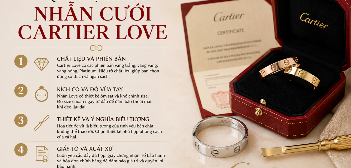 điều can biet truoc khi quyet đính mua nhẫn cuoi cartier love