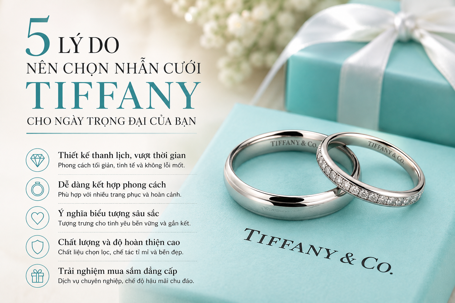 5 lý do nên chọn nhẫn cưới tiffany cho ngày trọng đại của bạn