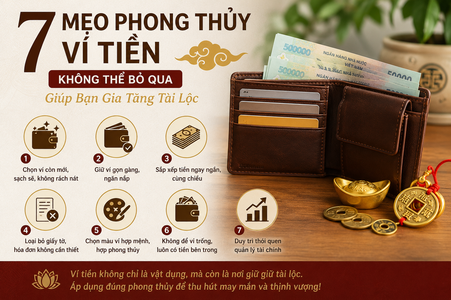 7 Mẹo Phong Thủy Ví Tiền Không Thể Bỏ Qua Giúp Bạn Gia Tăng Tài Lộc