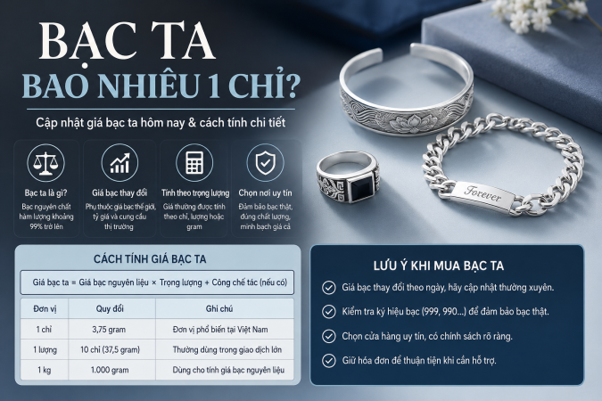 Bạc ta bao nhiêu 1 chỉ