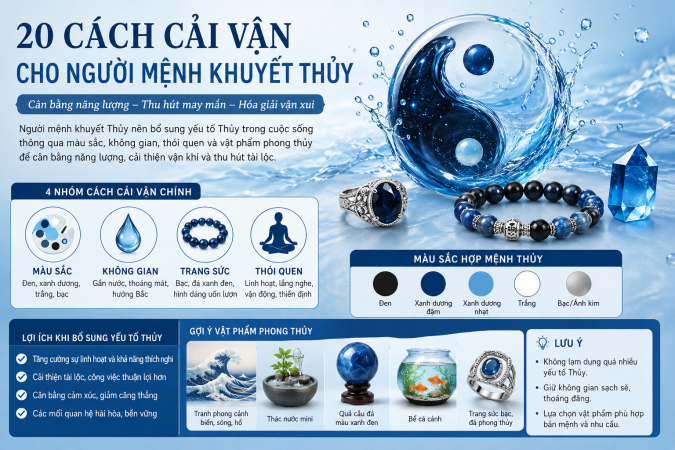 20 Cách Cải Vận Cho Người Mệnh Khuyết Thủy
