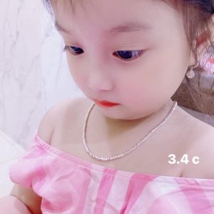 Dây chuyền bạc cho bé dạng bi phay