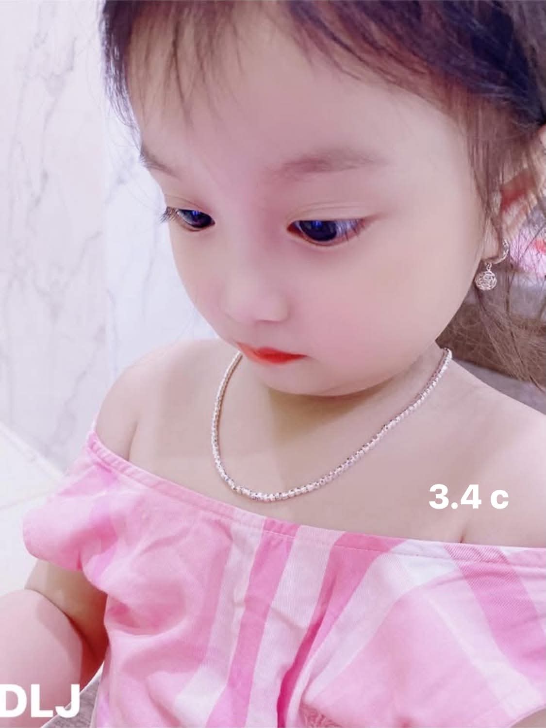 Dây chuyền bạc cho bé dạng bi phay