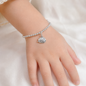 Lắc bạc bi mix charm con lợn cho bé