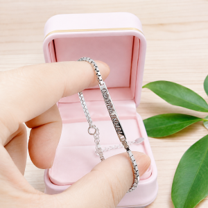 Lắc tay khắc tên bạc y s xi bach kim