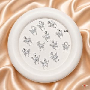 Mặt dây bạc nữ hình bướm đính đá thanh lịch