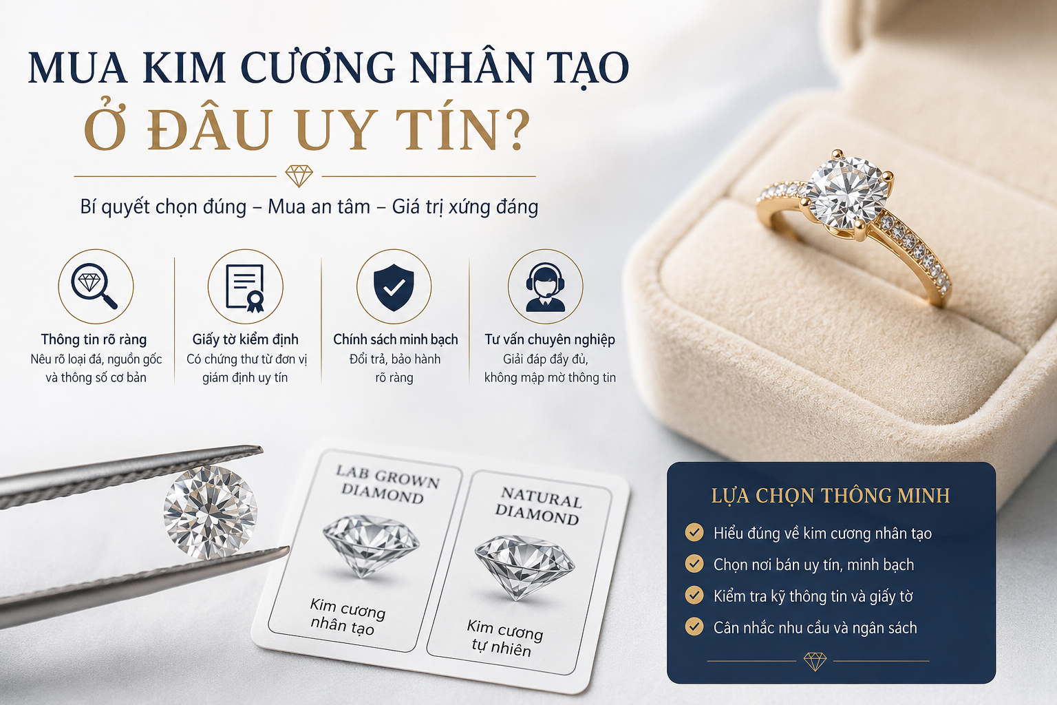 Mua kim cương nhân tạo ở đâu uy tín?