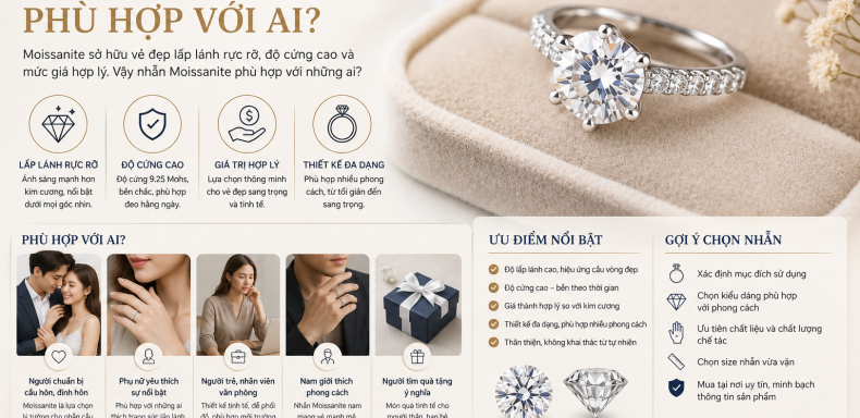 Nhẫn Moissanite phù hợp với ai
