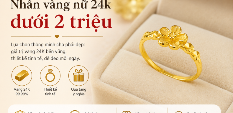 Nhẫn vàng nữ k dưới triệu