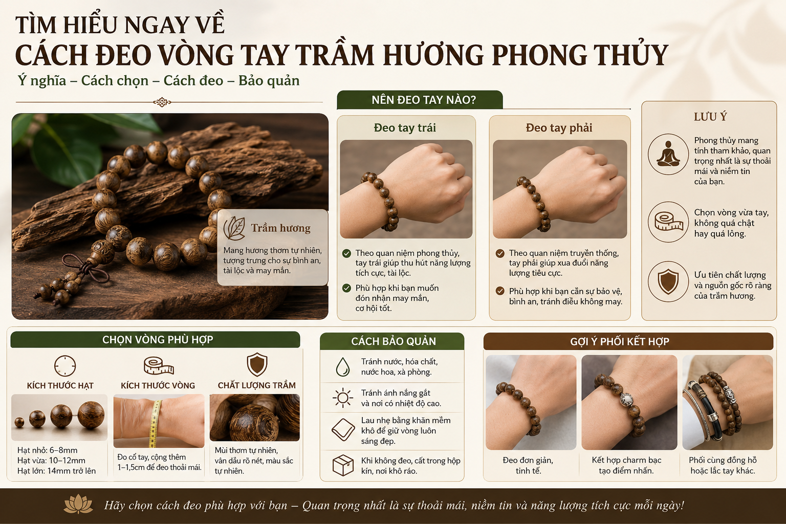 Tìm Hiểu Ngay Về Cách Đeo Vòng Tay Trầm Hương Phong Thủy là gì Đặc điểm và cách lựa chọn