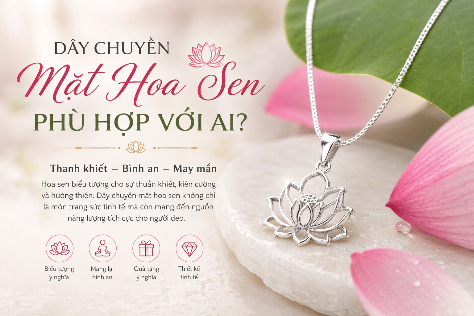 Dây chuyền mặt hoa sen phù hợp với ai?