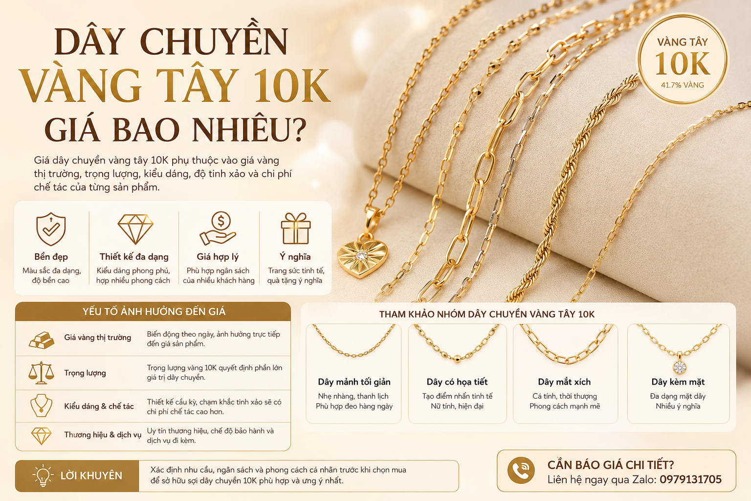 dây chuyền vàng tây k giá bao nhiêu