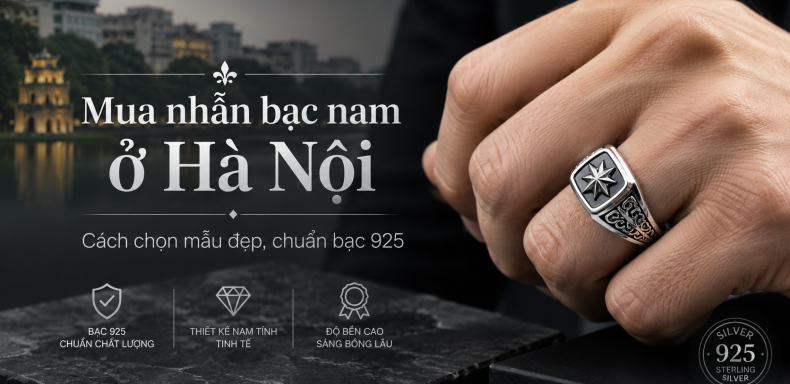 nhẫn bạc nam ở Hà Nội