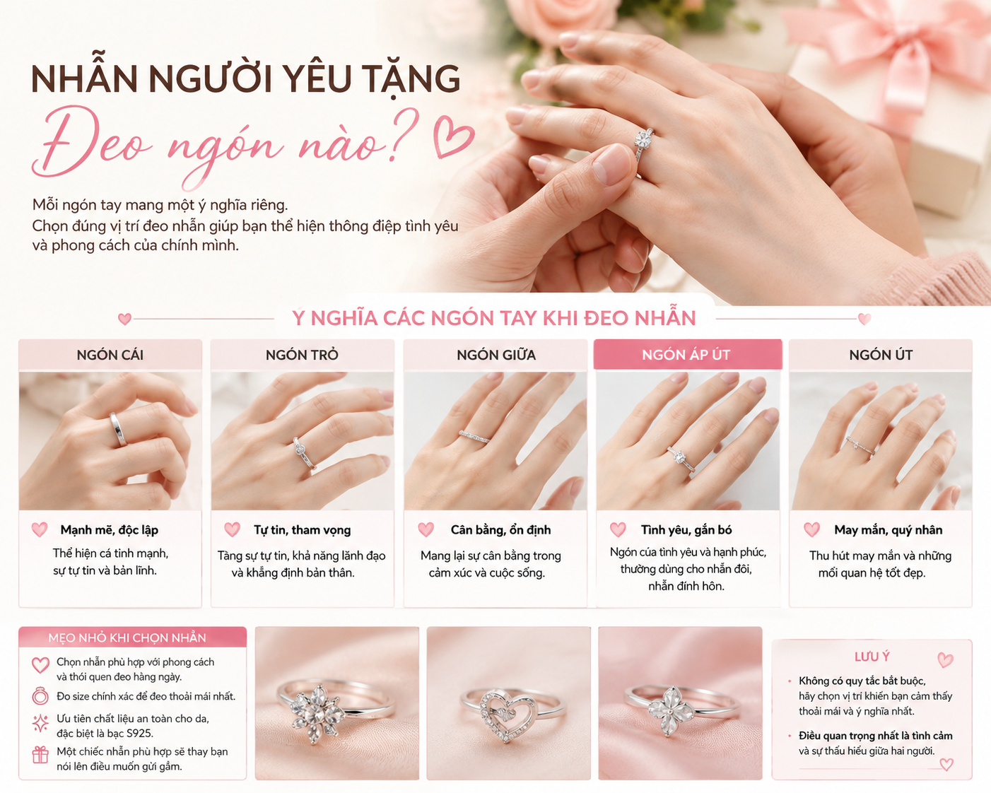 Nhẫn người yêu tặng đeo ngón nào