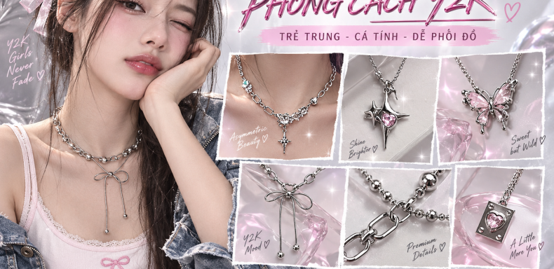 Dây chuyền bạc nữ phong cách YK
