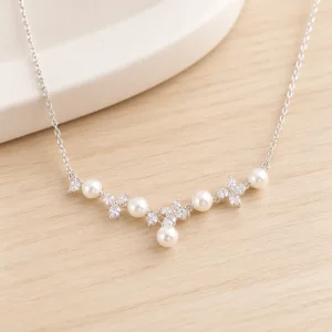 Dây chuyền hạt trân châu bằng bạc lấp lánh – ảnh minh họa sản phẩm Trang Sức Anh Mạnh
